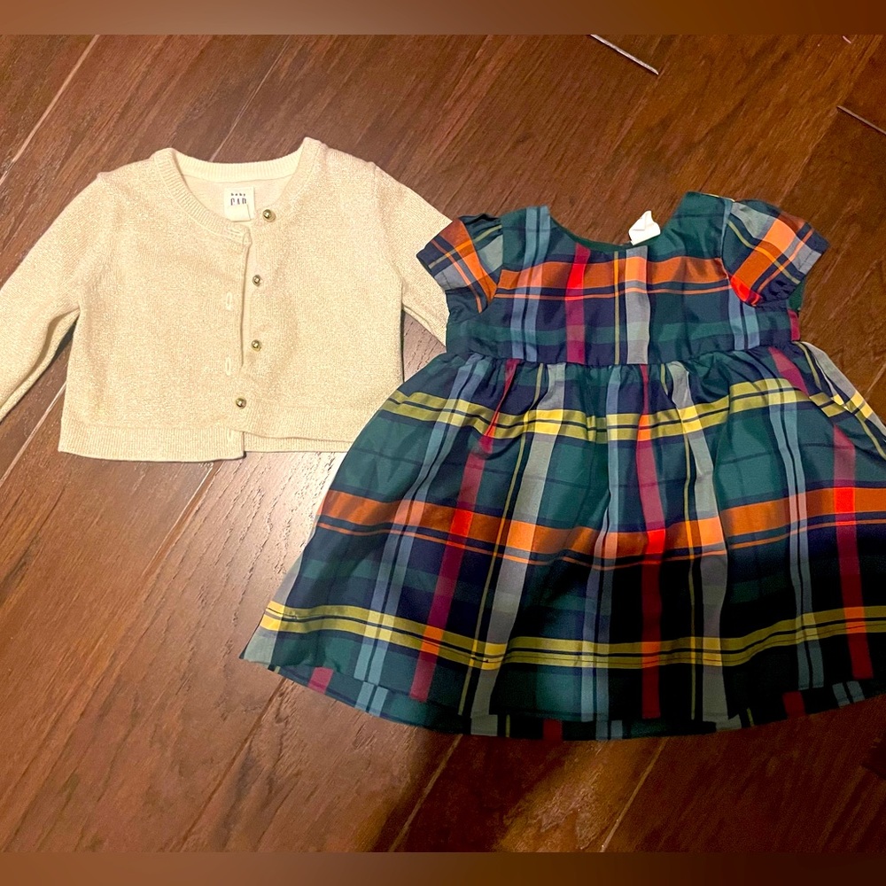 Baby GAP Dress and Cardigan Sweater 6-12M